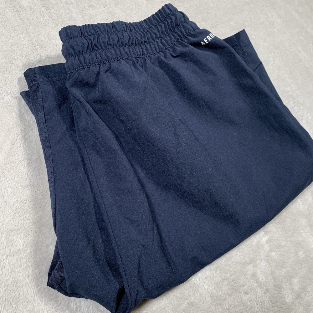 Adidas Prime Green Aeroready Shorts Mens Medium Blue Pockets Drawstring Athletic